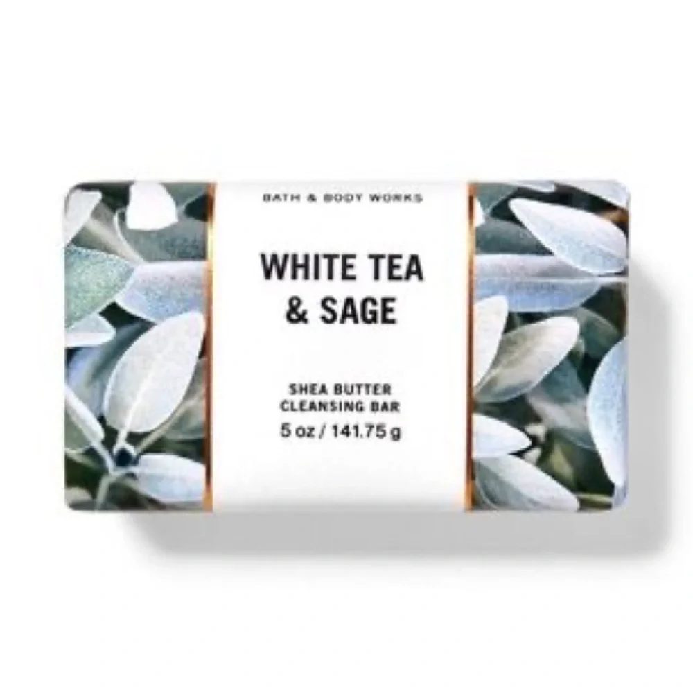 NWT Bath & Body Works White Tea & Sage Shea Butter Soap Cleansing Bar 5 oz - Picture 1 of 3